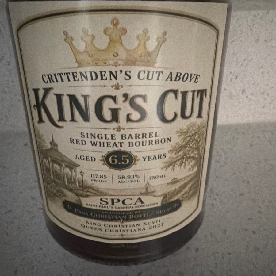 Crittenden's Cut Above (King's Cut) singke barrel RED Wheat bourbon