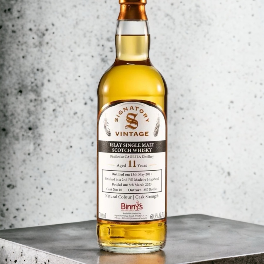 Signatory Caol Ila 11 year old Finished in Madeira Hogshead # 10 Binny's Handpicked 2011