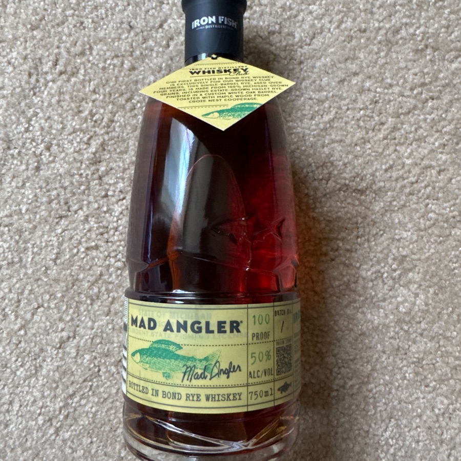 Iron Fish Distillery Mad Angler Bottle In Bond Rye Whiskey (Batch 1 - Whiskey Club exclusive)