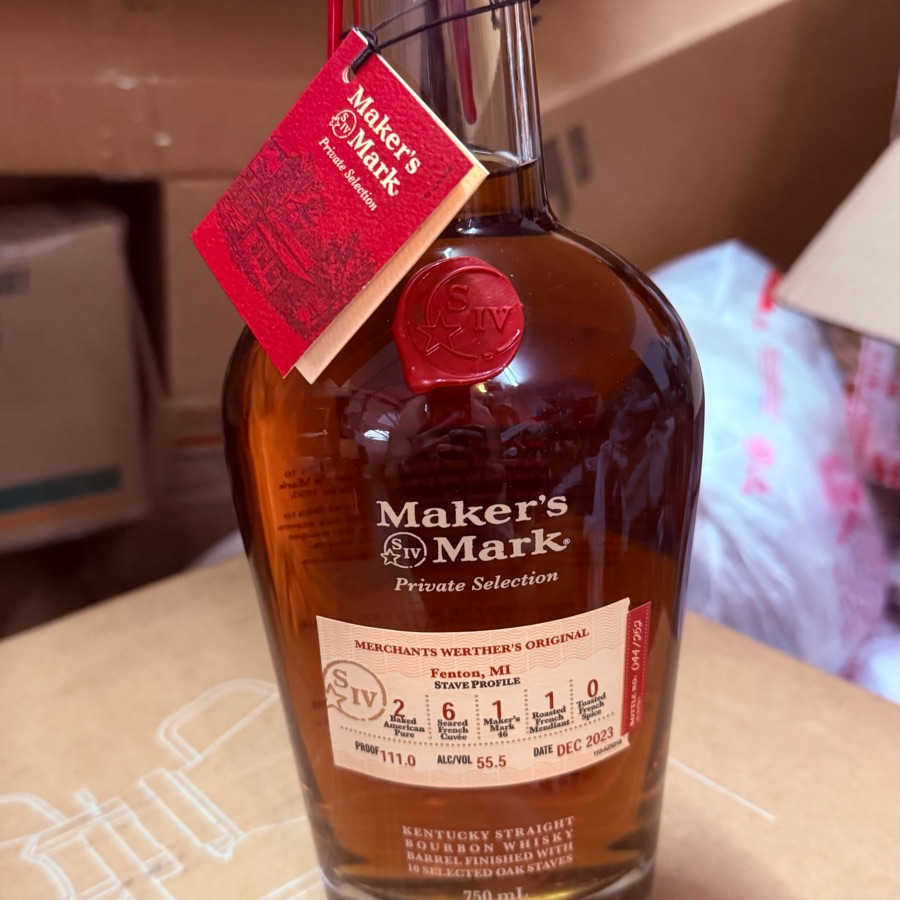Maker's Mark Private Selection Bourbon Whiskey Barrel Finished with 10 Selected Oak Staves - Merchants Werther's Original