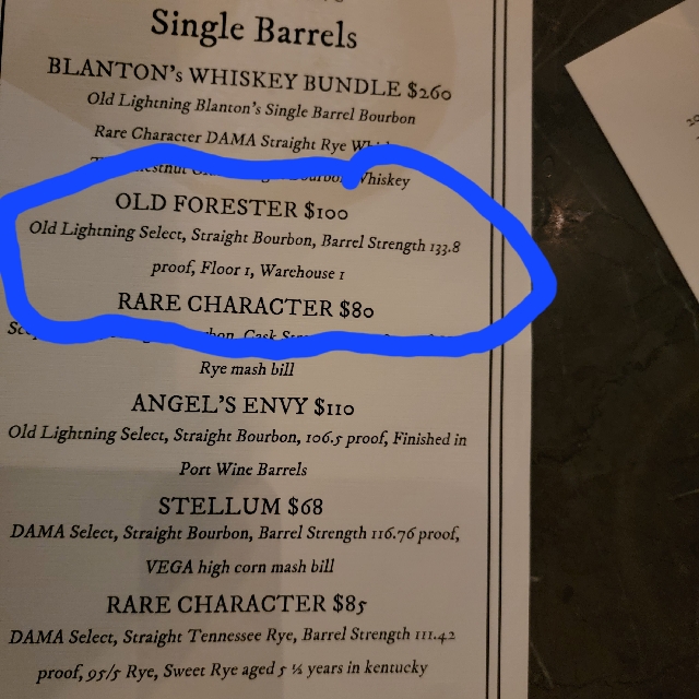 Old Forester Old Lightening Select Barrel Strength