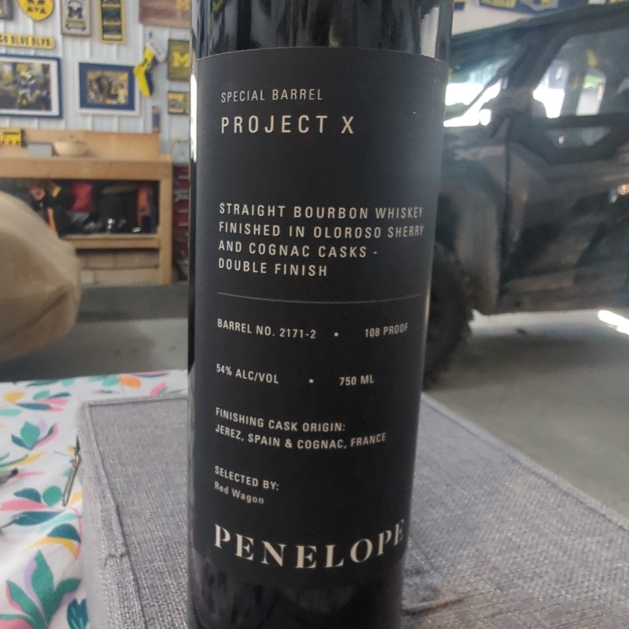 Penelope Project X Straight Bourbon Whiskey Finished in Oloroso Sherry and Cognac Casks selected by Red Wagon
