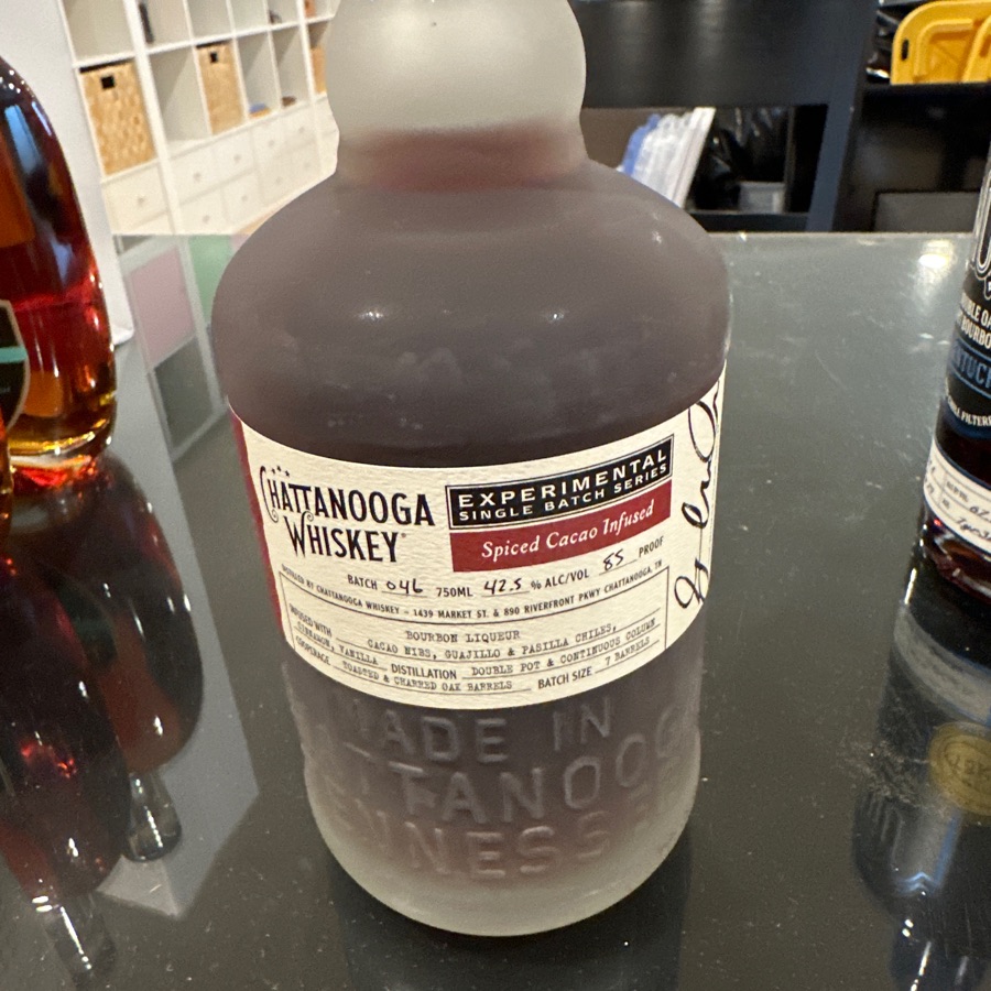 Chattanooga Whiskey Bourbon Liqueur Spiced Cacao Infused Experimental Single Batch Series