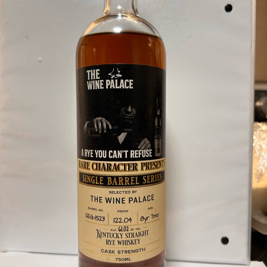 Rare Character Single Kentucky Straight Rye Whiskey "A Rye You Can't Refuse" (The Wine Palace Barrel Pick)