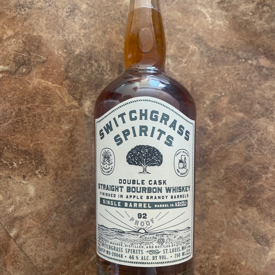 Switchgrass Spirits Double Cask Straight Bourbon Whiskey Finished in Apple Brandy Barrels