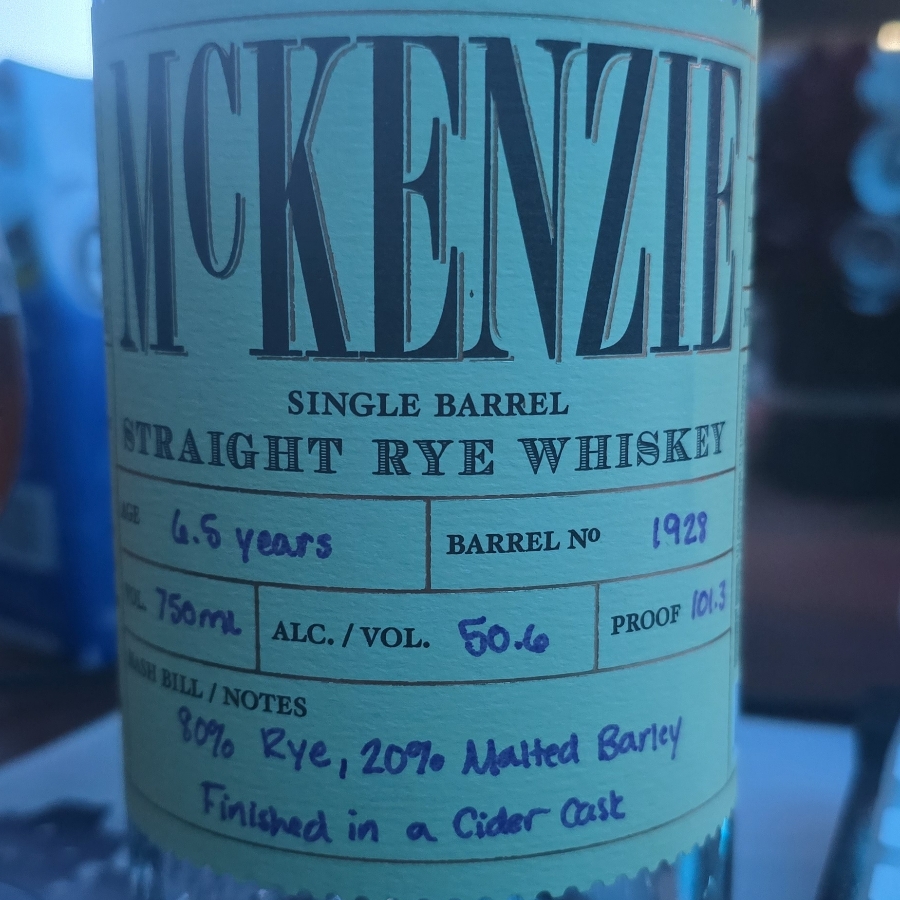 McKenzie Single Barrel Rye (Roc Elite The Open)