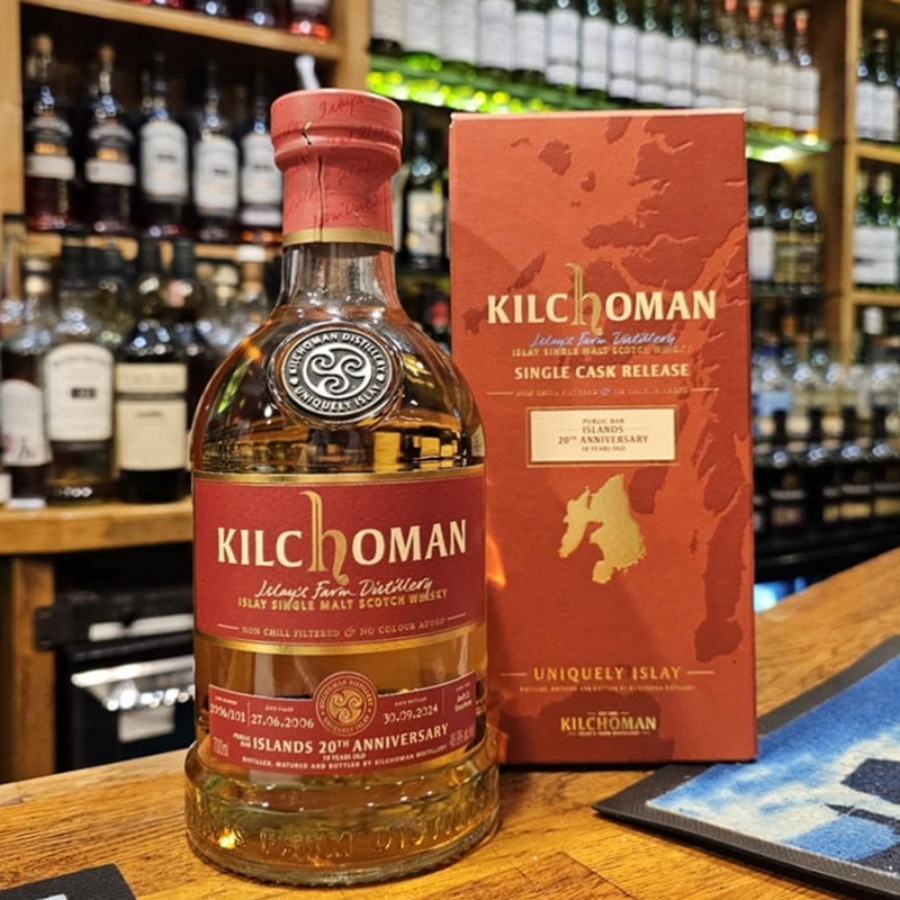 Kilchoman Public Bar Islands 20th Anniversary Single Bourbon Barrel Aged 18 Years