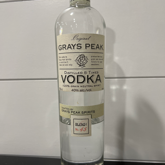 Grays Peak Vodka