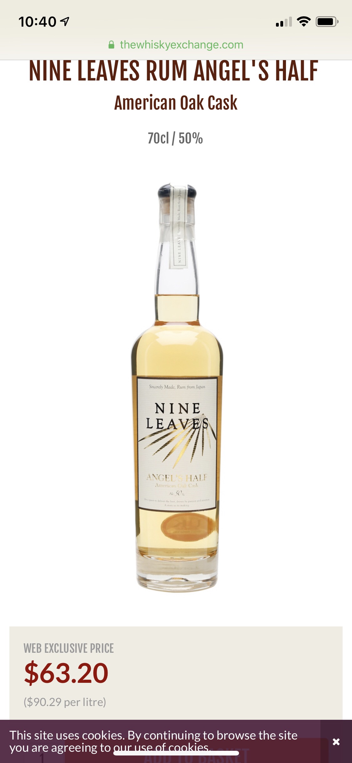 Nine Leaves Angel's Half American Oak Cask