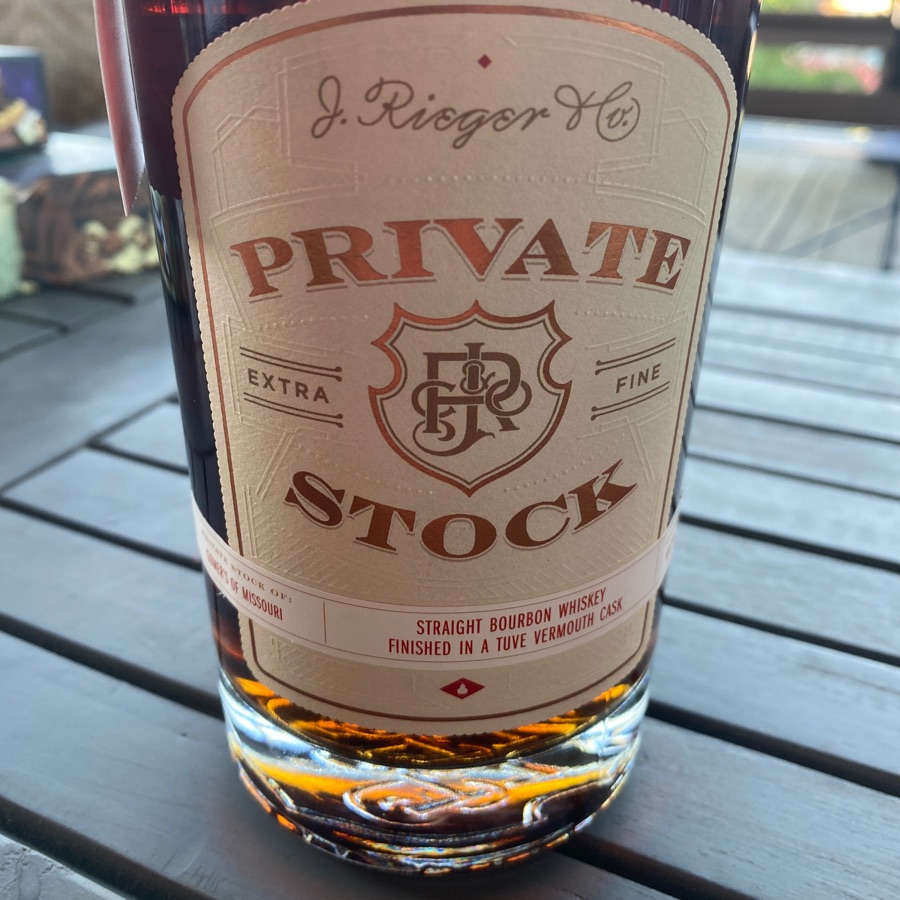 Rieger Private Stock Straight Bourbon Aged in a Tuve Vermouth Cask
