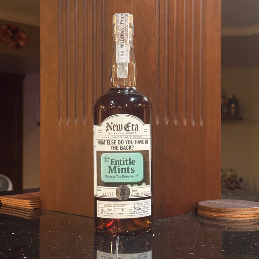 New Era Cask Strength Rye Whiskey (Entitle Mints - The Whiskey Pope)