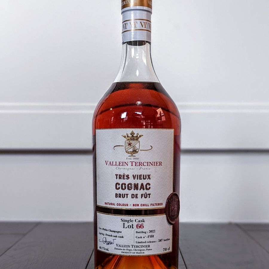 Vallein Tercinier Brut de Fut Lot 66 Single Cask Petite Champagne Cognac