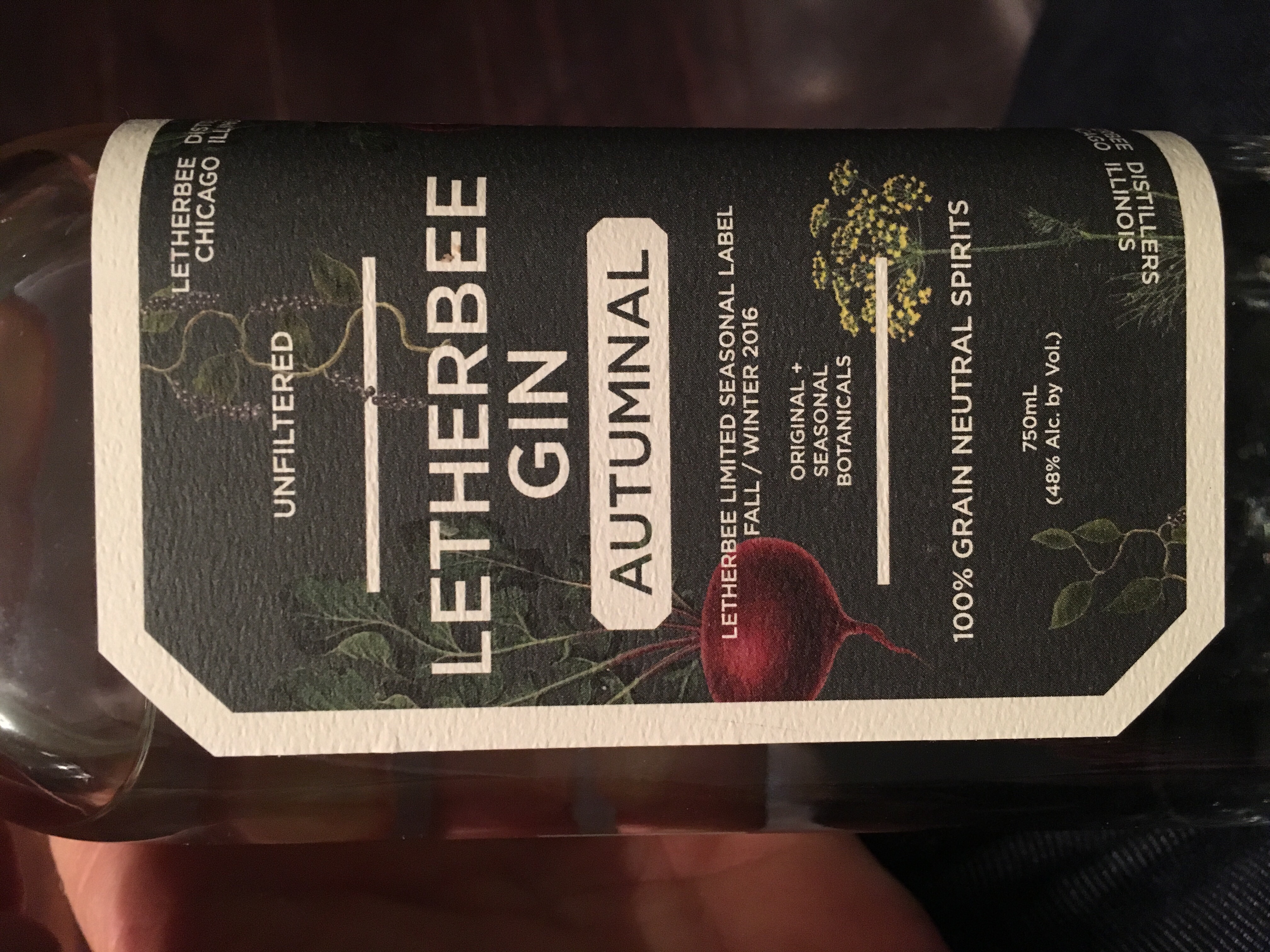 Letherbee Gin Autumnal 2016