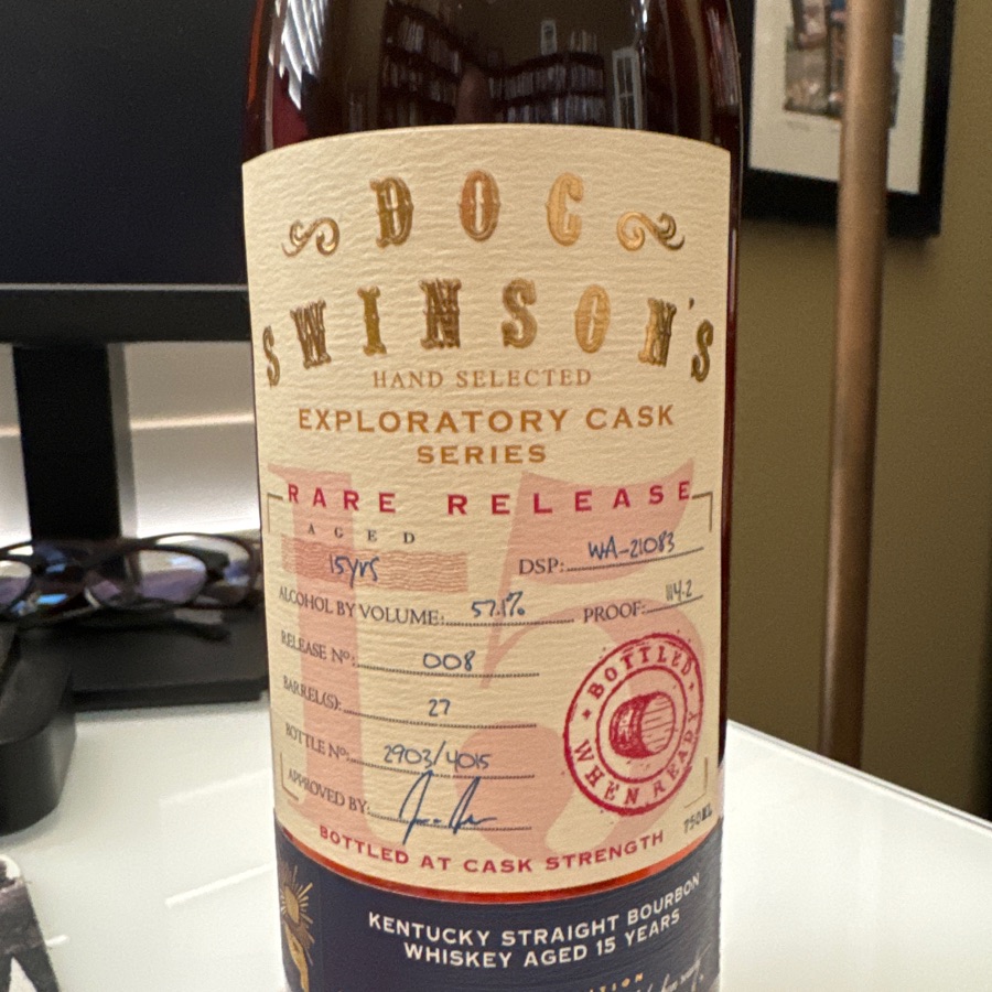 Doc Swinson's Exploratory Cask Series Rare Release no8 - 2903 of 4015
