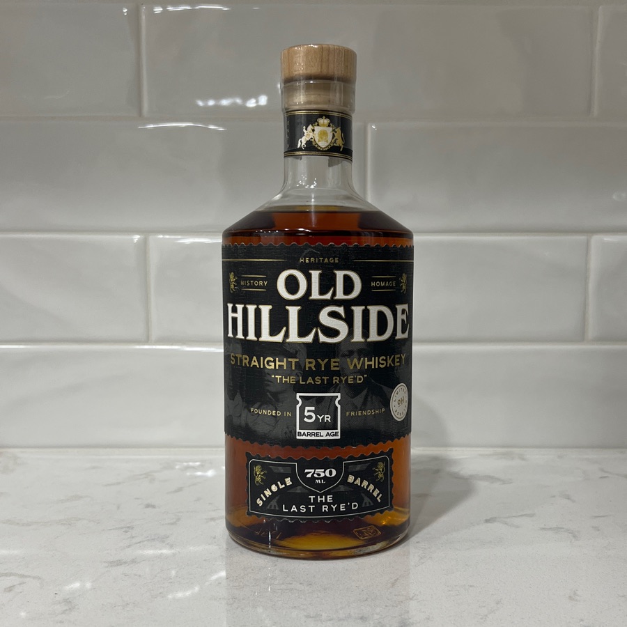 Old Hillside Straight Rye Whiskey Single Barrell