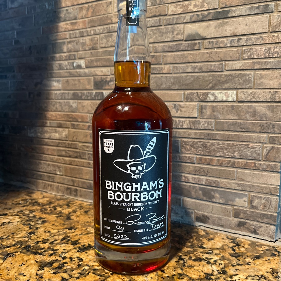 Bingham's Black Texas Straight Bourbon Whiskey