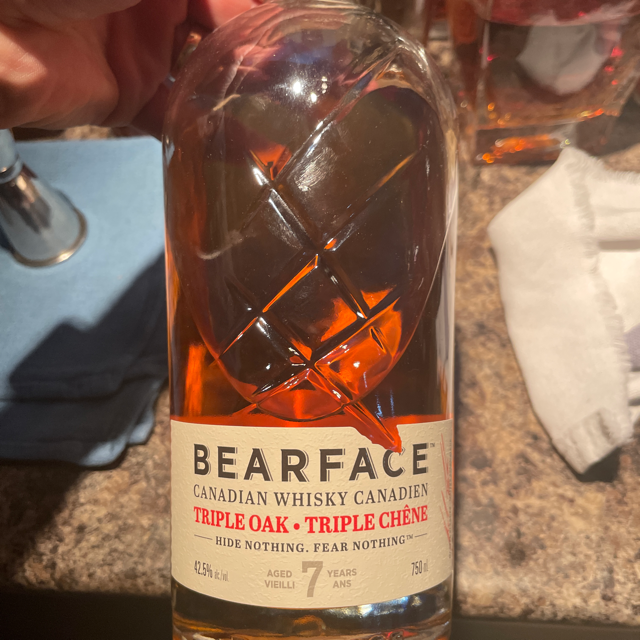 Bear face 7year old Canadian whiskey