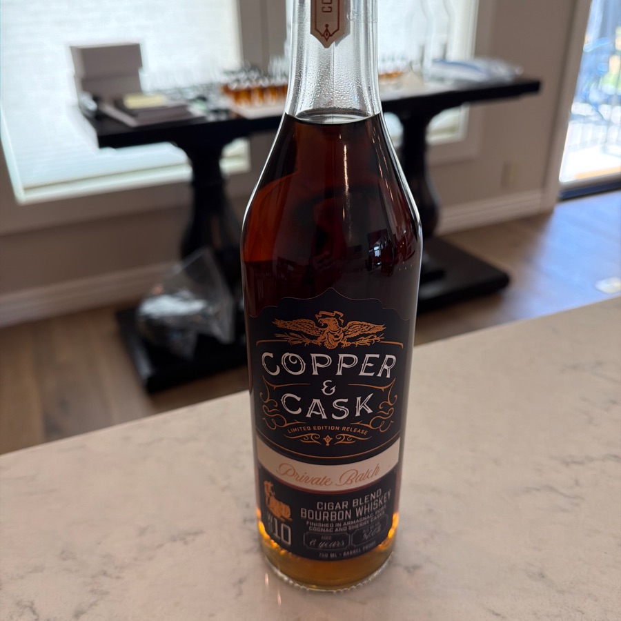 Copper & Cask Private Stash Cigar Blend Bourbon Whiskey Finished in Armagnac, Port, Cognac and Sherry Casks
