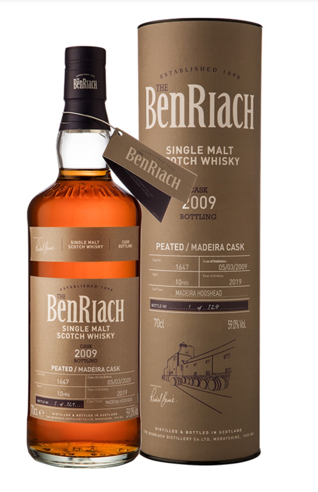 Benriach 2009 10yo cask #1647 Batch 16 Madeira cask