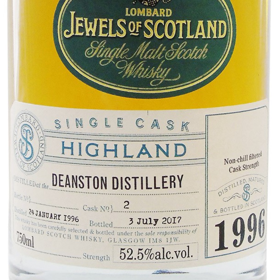 Lombard Jewels of Scotland Single Cask-Deanston 21 Year (barreled 1996, bottled 2017)