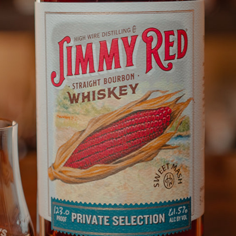 1
High Wire Jimmy Red Single Barrel Bourbon "Plumfield Farm" #544 123 proof - Selected by Seelbach's
