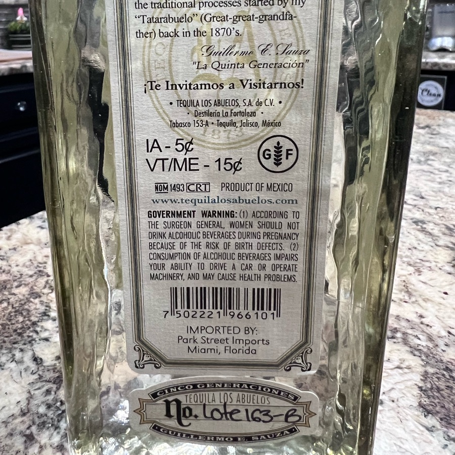 Fortaleza Lot 163-B Blanco Tequila