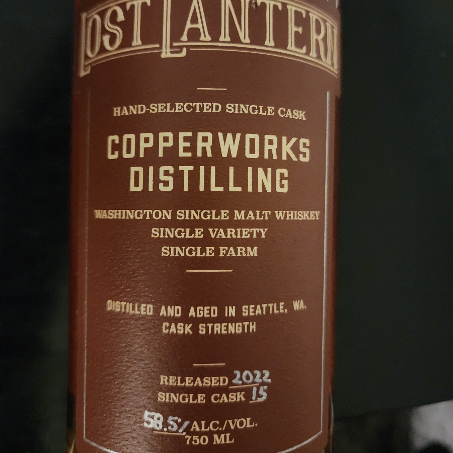 Copperworks Washington Single Malt 2022 Single Cask #15 (Lost Lantern)
