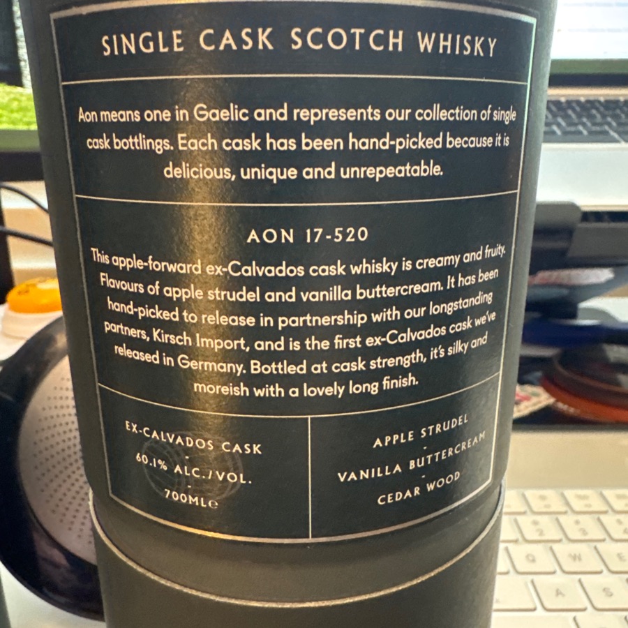 Nc'Nean single malt scotch whiskey, AON 17–520; German exclusice single cask release