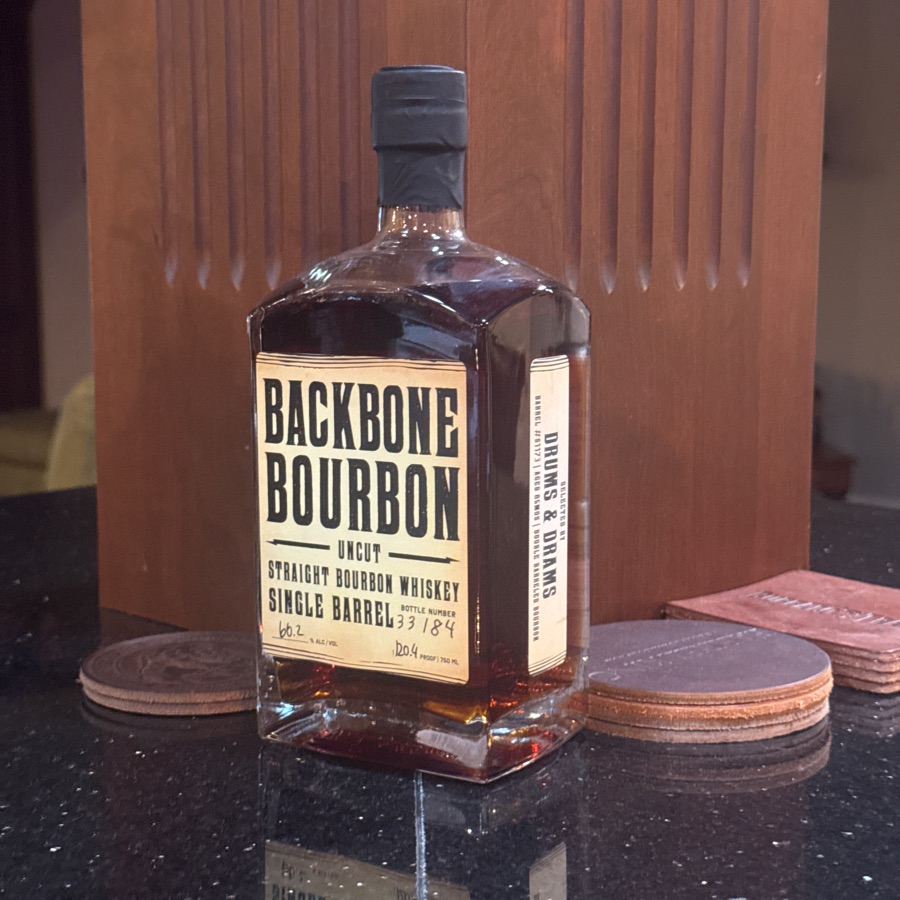 Backbone Straight Bourbon Whiskey Single Barrel (Drums & Drams Barrel #S1173)