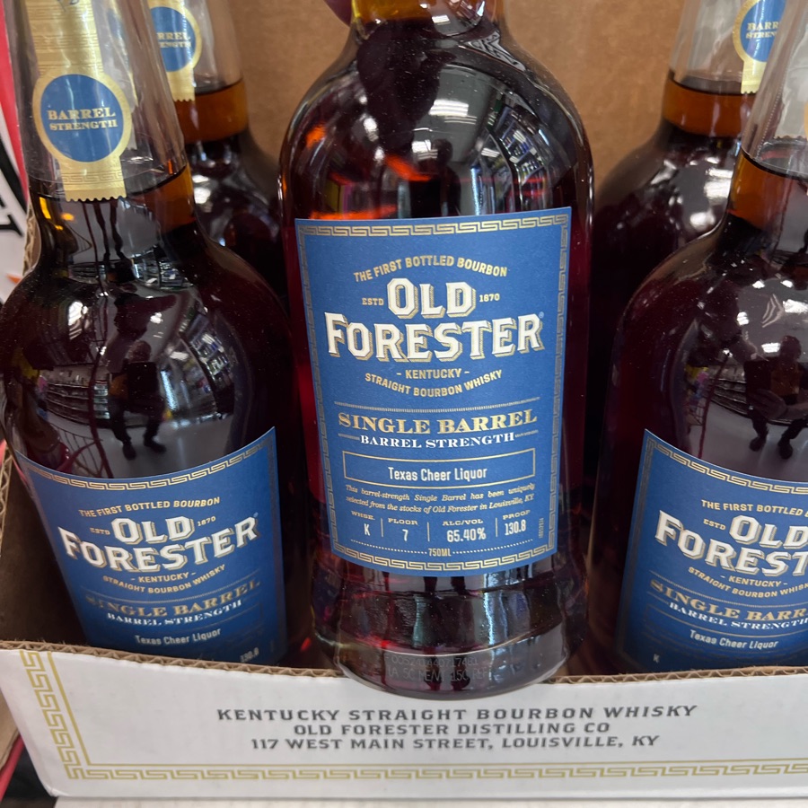 Old Forester Single Barrel Barrel Strength (Texas Cheer Liquor)