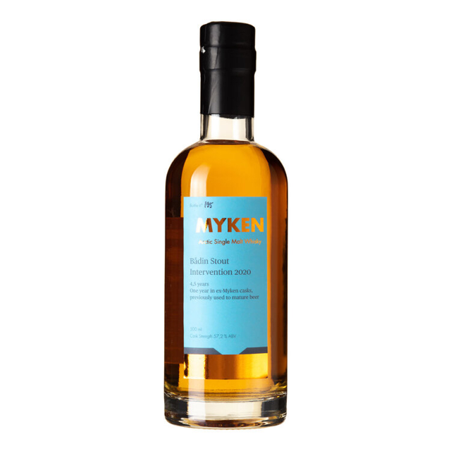 Myken Arctic Single Malt Whisky Bådin Stout Intervention Cask Strenght 2020