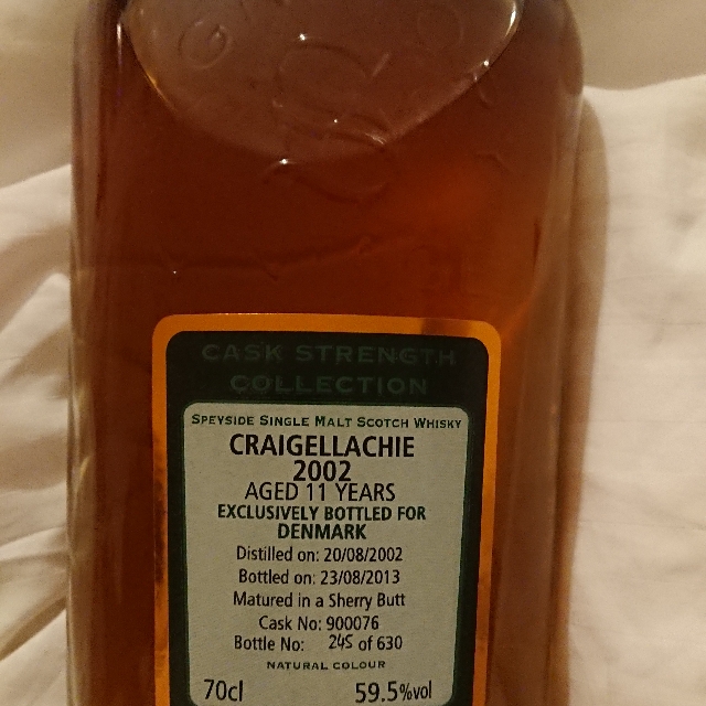 Craigellachie 11 year, Signatory 2002 (Exclusively bottled for Denmark)