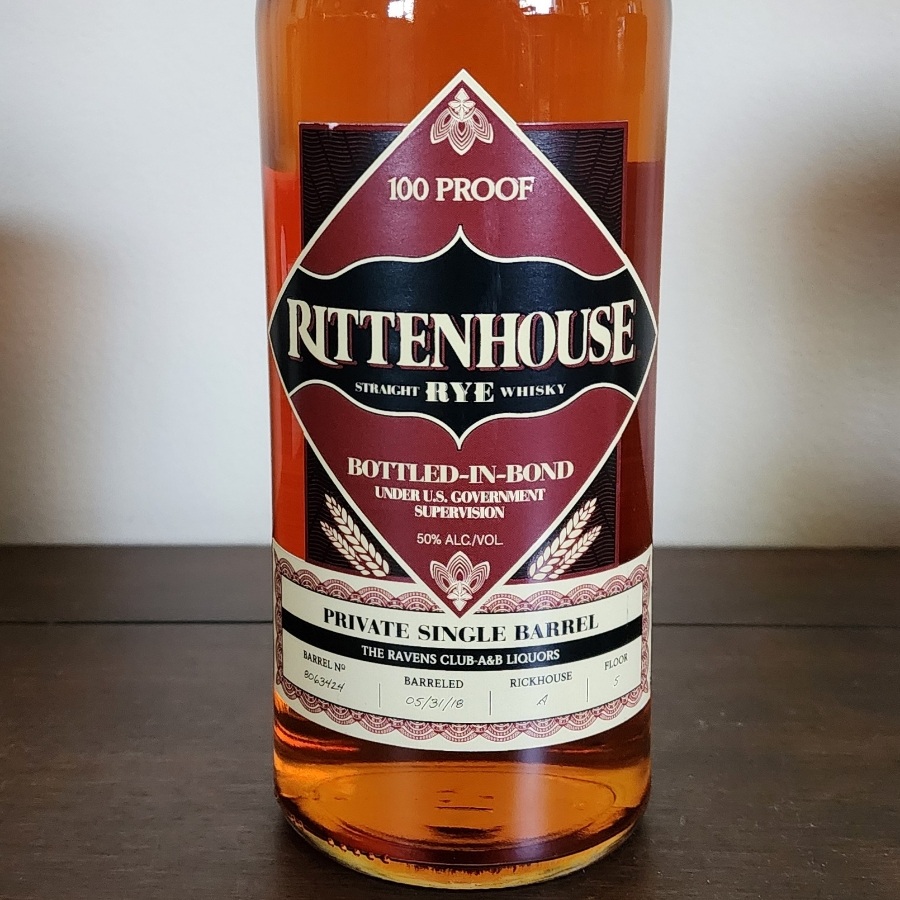 Rittenhouse Rye B.I.B. ~ Private Single Barrel ~ A&B Liquor - Clinton Twp, MI