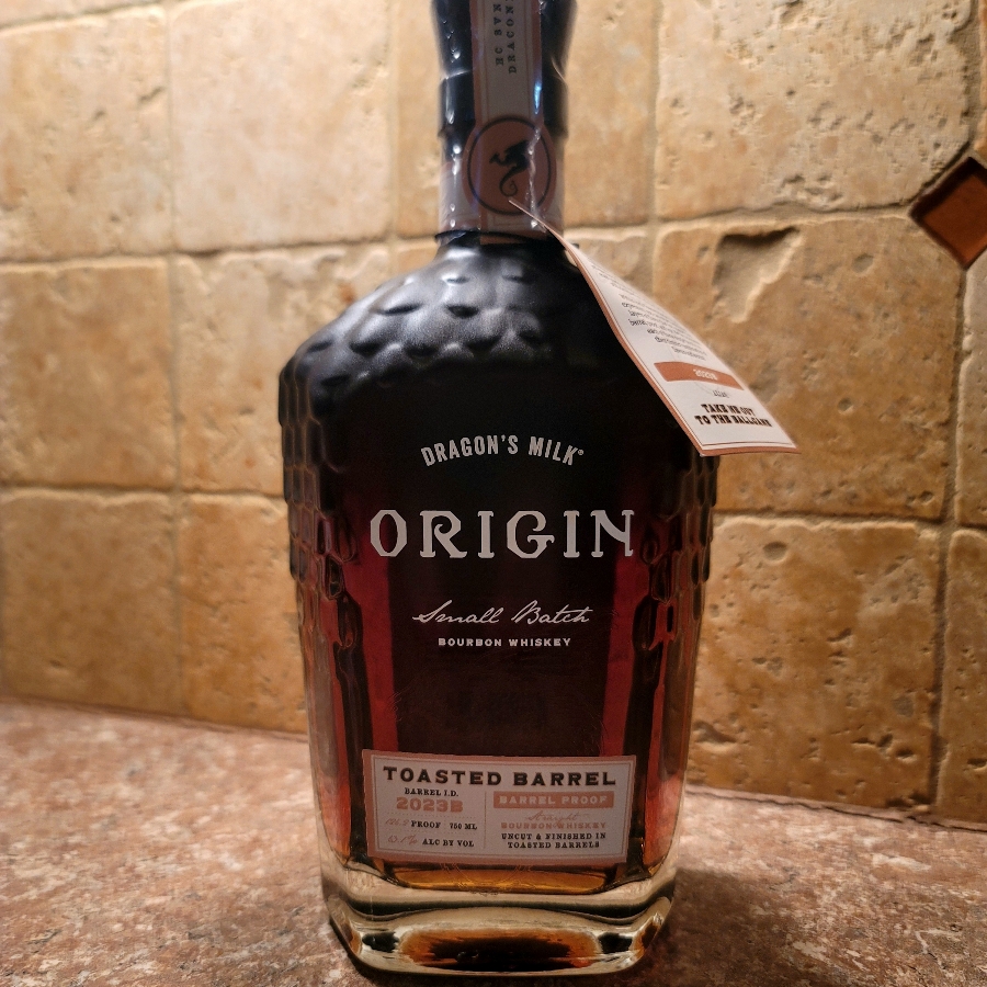 Dragon's Milk Origin Small Batch Bourbon Whiskey, Toasted Single Barrel, Barrel Proof Straight Bourbon Whisky, Barrel I.D.  2023B, Alias: "Take Me Out To The Ballgame"