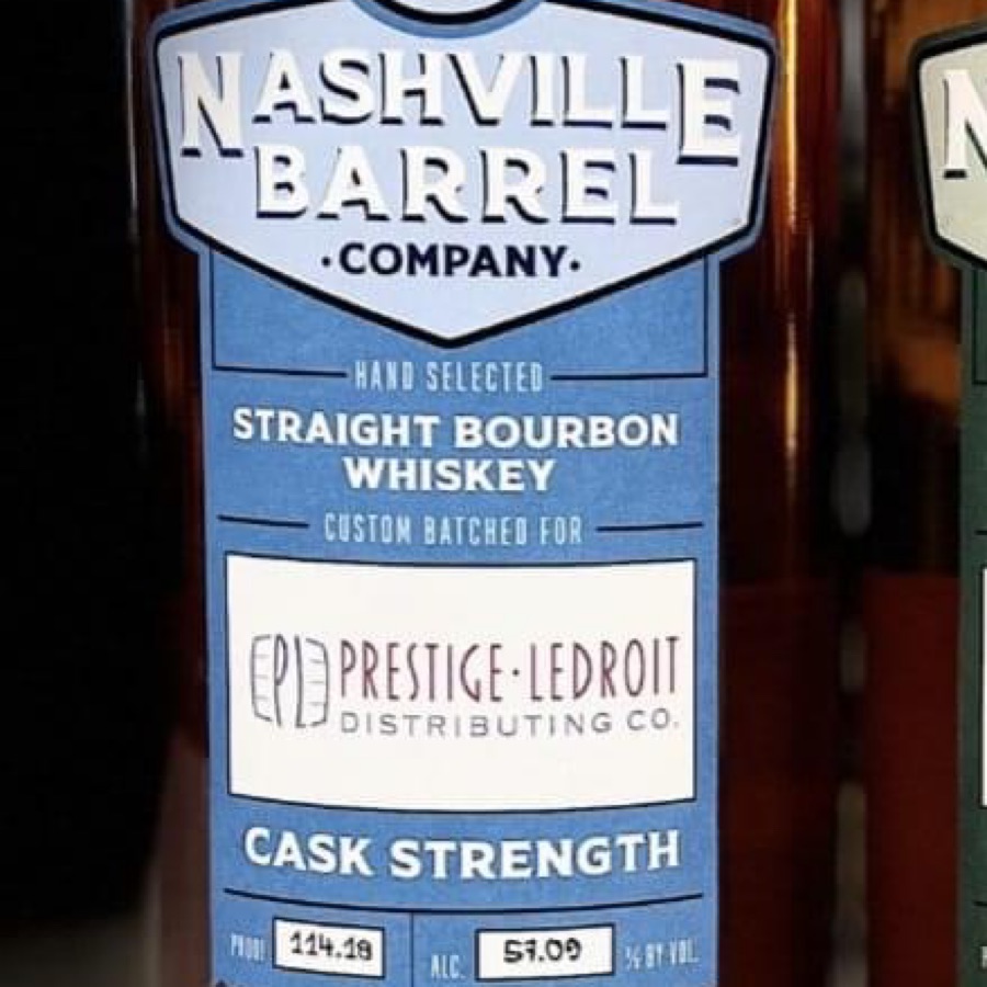 Nashville Barrel Cask Strength Straight Bourbon (Prestige Ledroit)