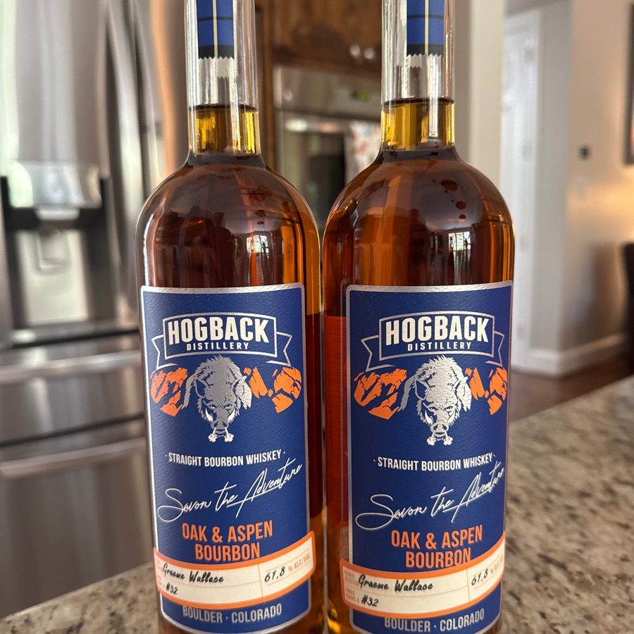 Hogback Distillery straight bourbon, whiskey, oak and Aspen bourbon private selection GRAENE Wallace single barrel number 32