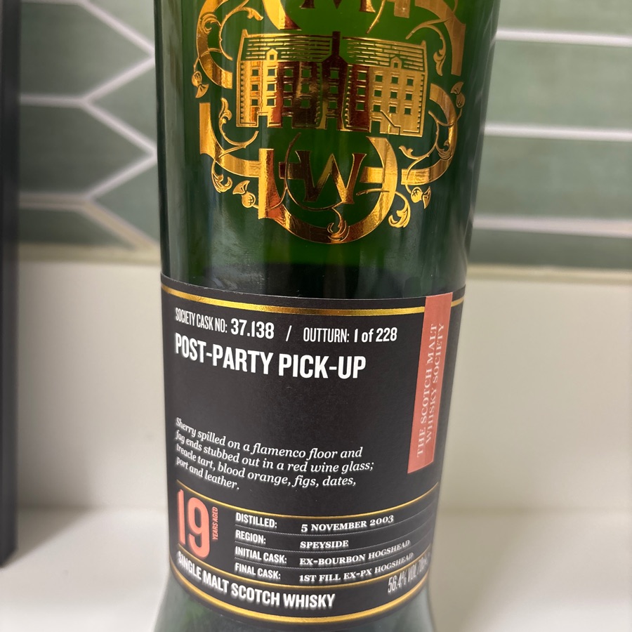 Scotch Malt Whisky Society 37.138 - Post-Party Pick Up