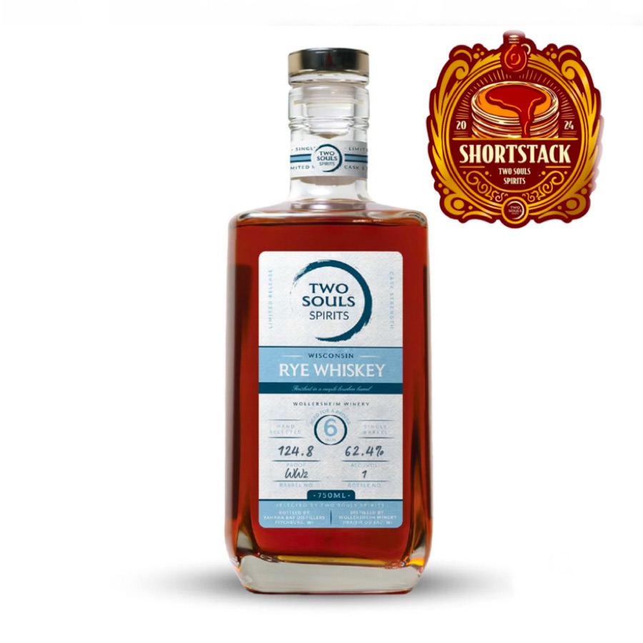 Two Souls Spirits, Short Stack: 6-Year Wisconsin Rye Maple Bourbon Finished Featuring Wollersheim Distilling