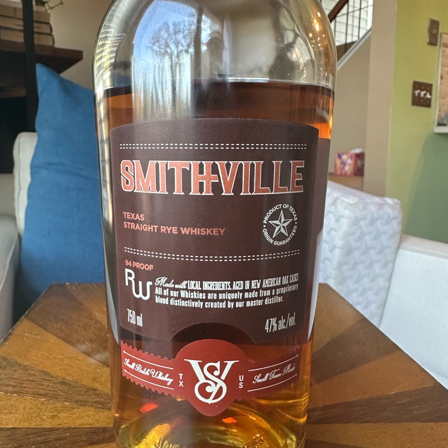 Smithville Texas Straight Rye Whiskey
