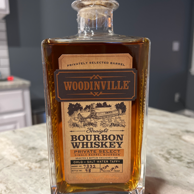 Woodinville straight bourbon whiskey OHLQ-salt water taffy