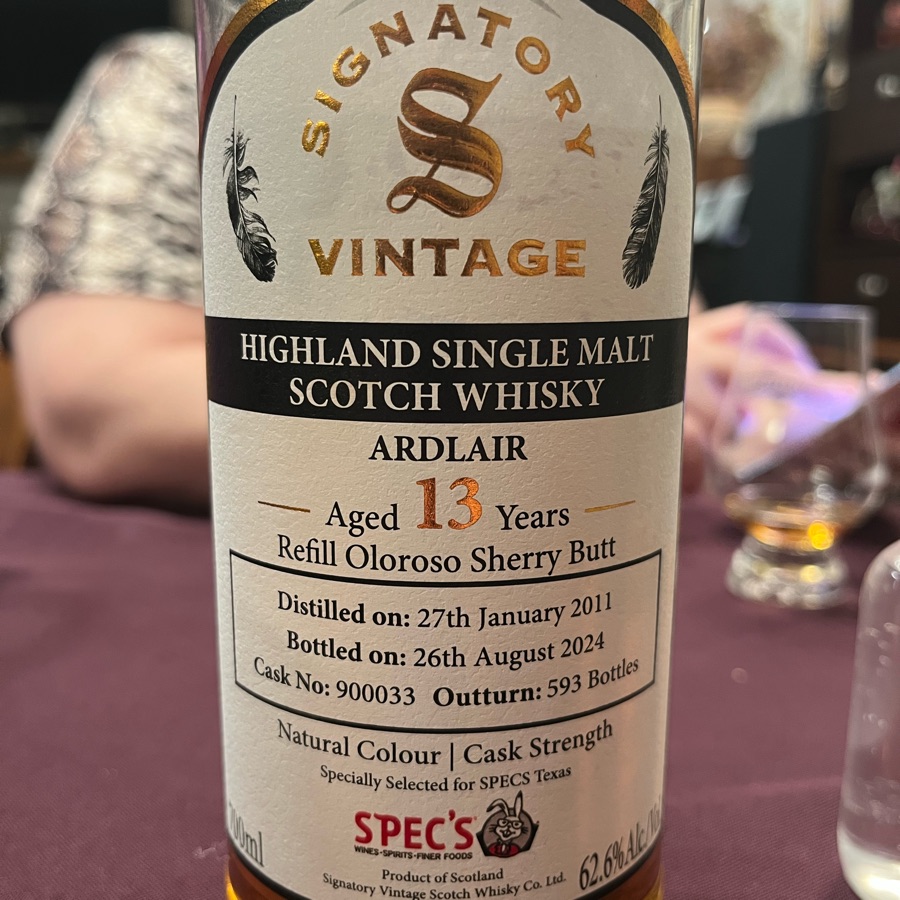 Ardlair 2011 13 Years (Signatory Vintage- Spec's pick)