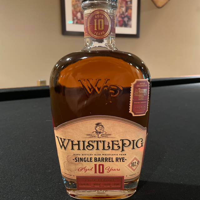 WhistlePig 10 year Single Barrel Rye (r/Bourbon Selection)