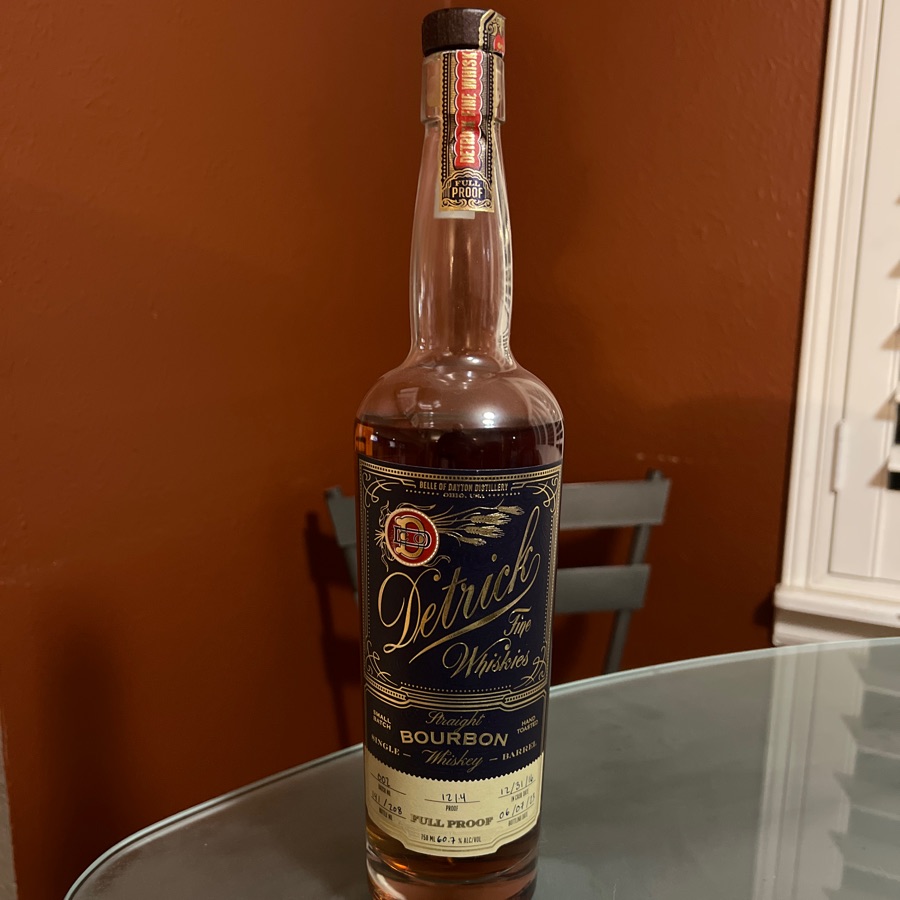 Detrick Full Proof Straight Bourbon Whiskey (60.7% ABV)