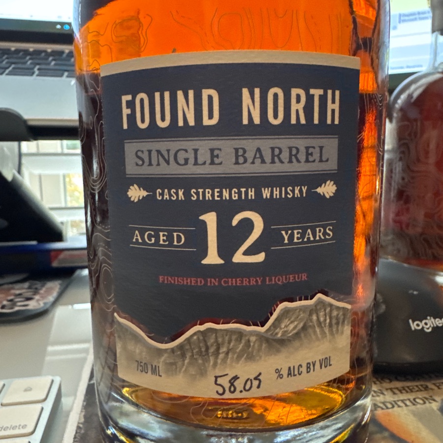 Found North single barrel, cask strength whisky aged 12 years, finished in cherry liqueur