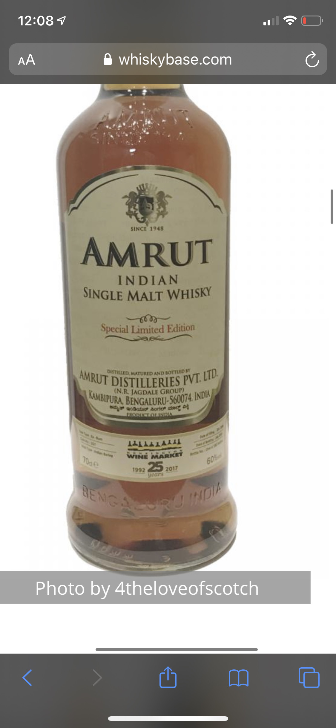 Amrut 8 Year Jaggery Rum Cask #317