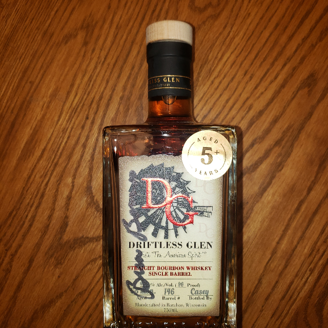 Driftless Glen Single Barrel Straight Bourbon Aged 5+ Years