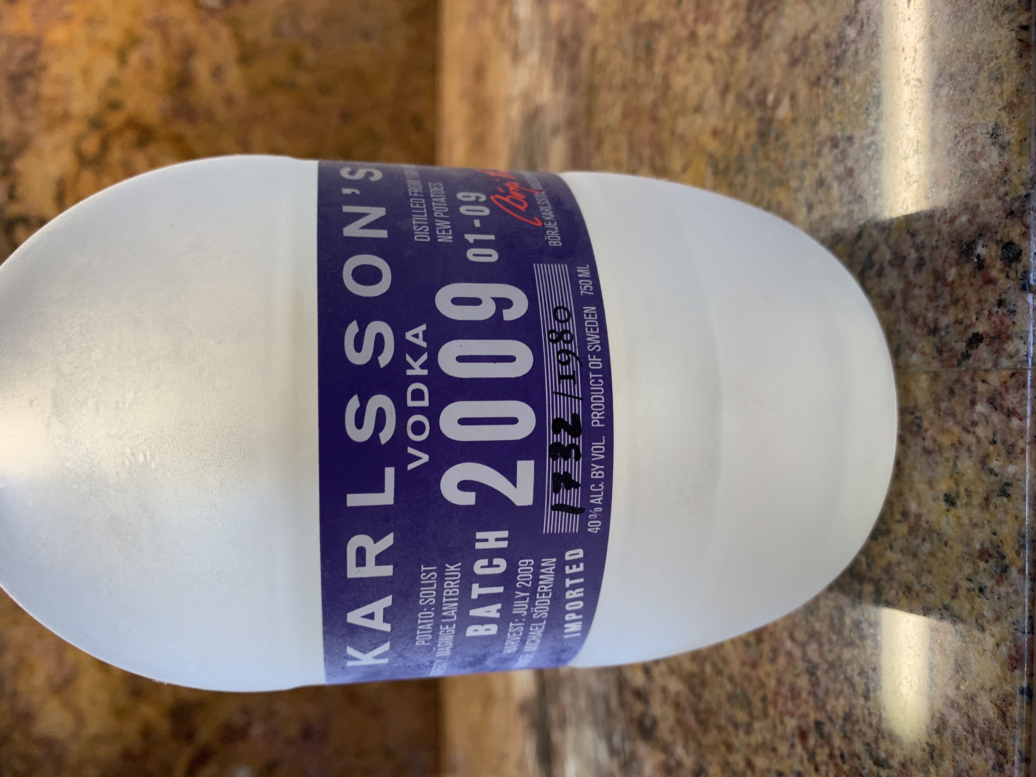 Karlsson's Batch 2009 Vodka