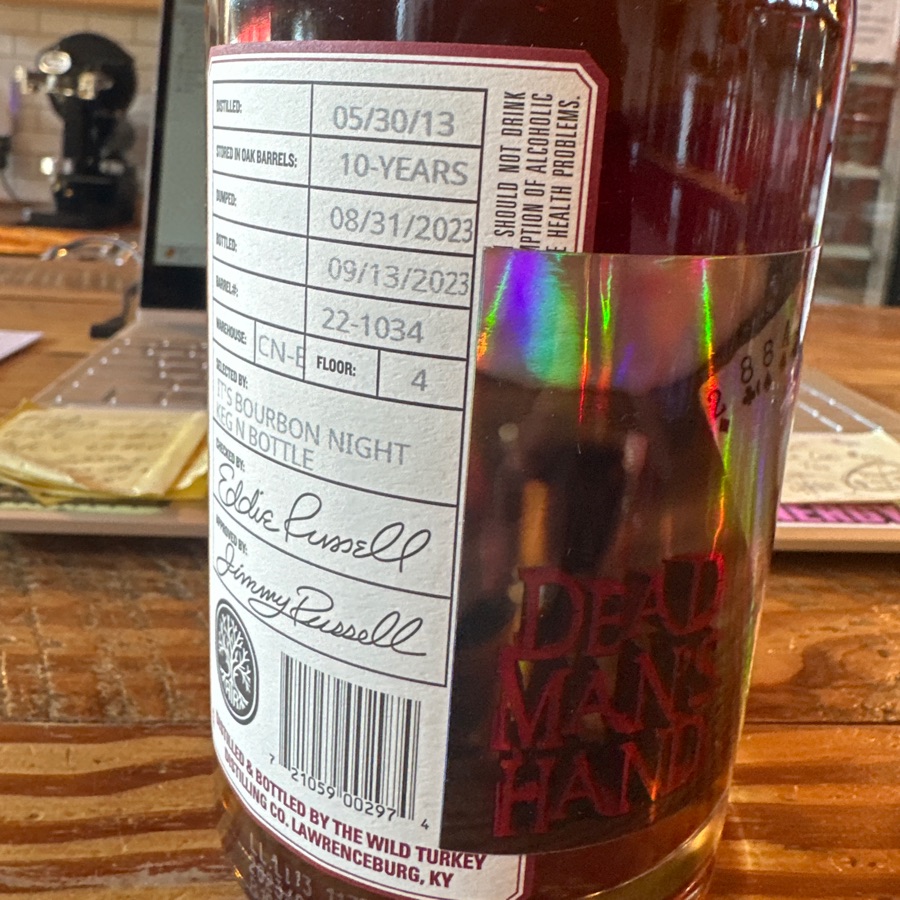 Russell's Reserve Private Barrel Selection - Dead Man's Hand - It's Bourbon Night
