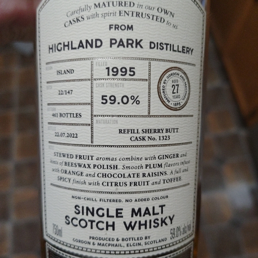 Highland Park 1995 27 year Connoiseurs Choice (Gordon and Mcphail)