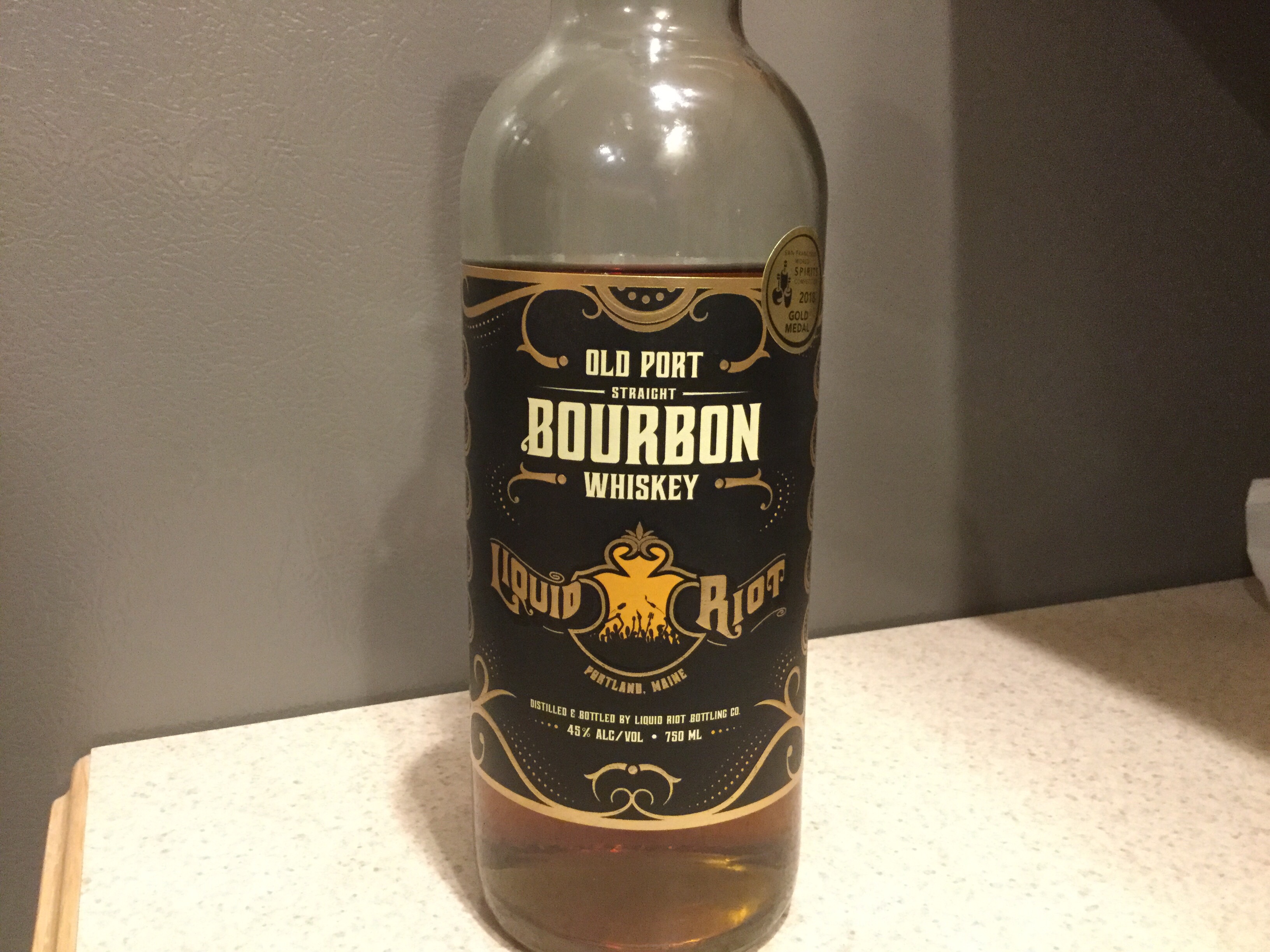 Liquid riot old port straight bourbon whiskey, Portland Maine